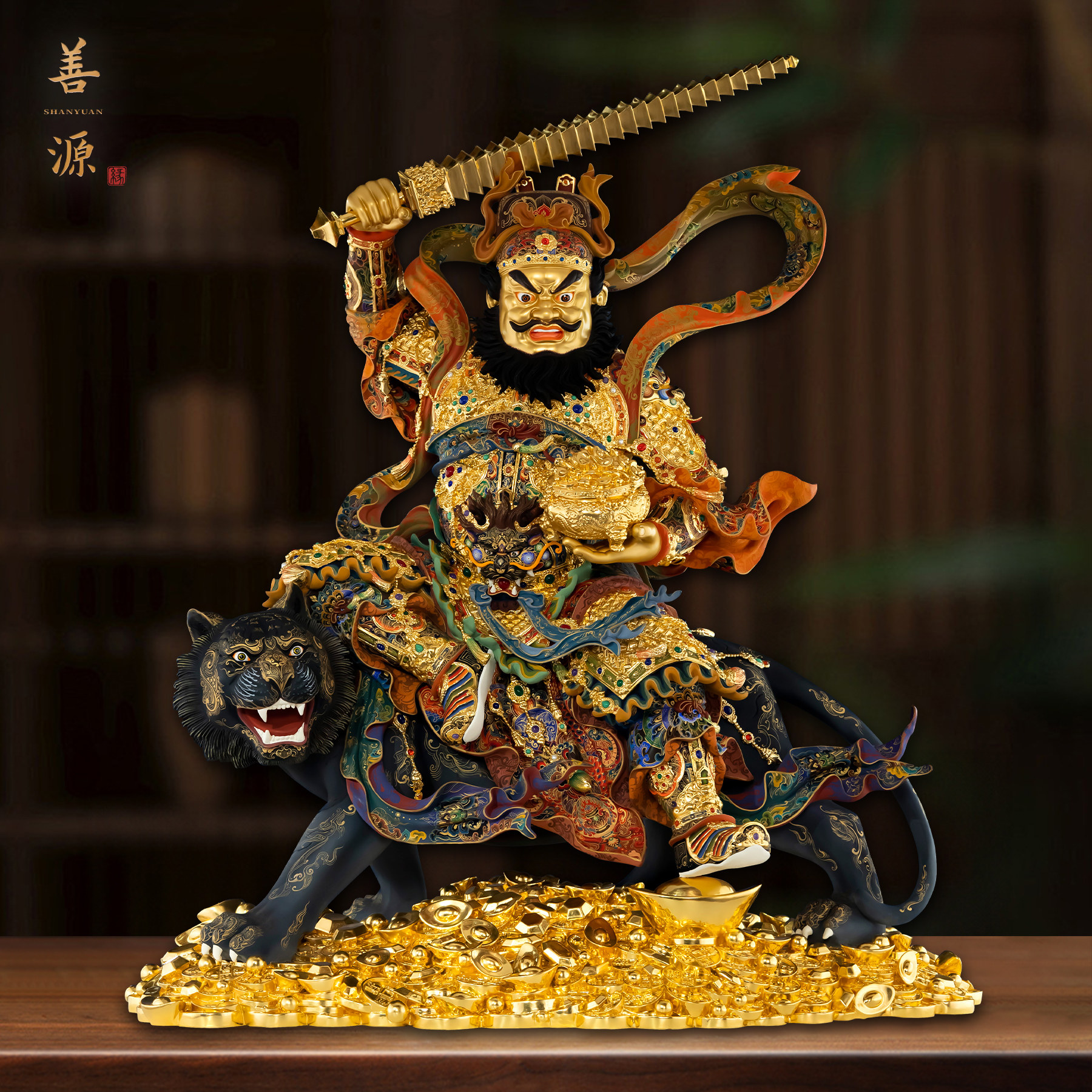善源黃銅天上聖母媽祖娘娘神像天後海神家用客廳佛堂供奉裝飾擺飾-淘寶