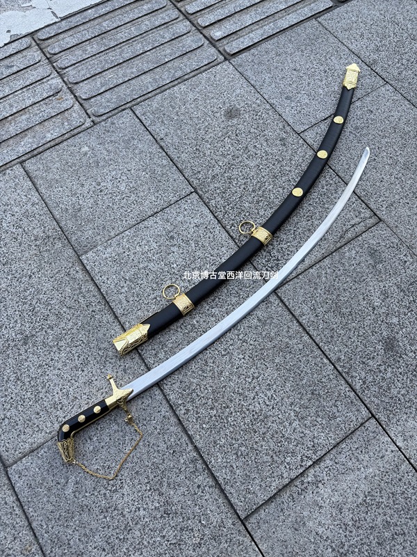 [in Stock] 19Th-Century Persian Sheşir Scimitar, High-Precision Replica, Qazal Dynasty Style, Unsharpened