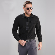 Military uniform quick-drying tactical shirt mens long-sleeved stand-up collar top spring and autumn elastic wear-resistant training outdoor quick-drying shirt