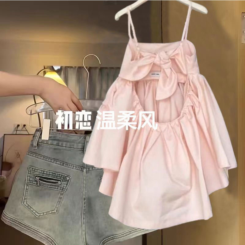 Summer Plus-Size Slimming Outfits for Women 2024 New Style for Curvy Women, Cover-Up Tank Top and High-Waisted Versatile Jeans Two-Piece Set