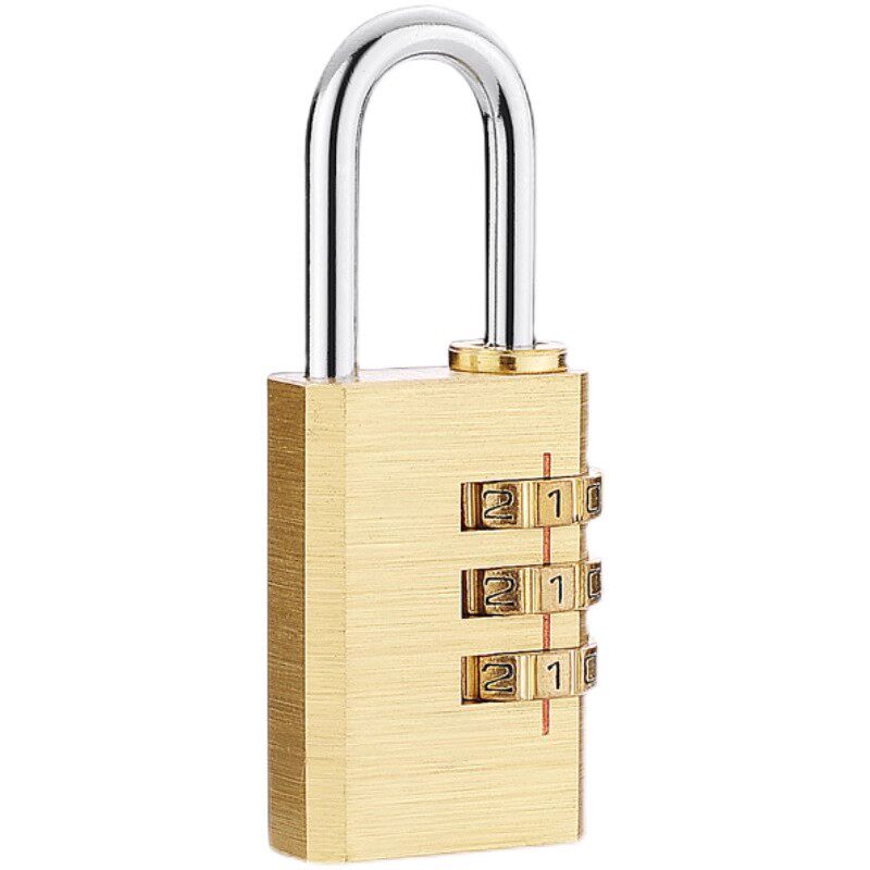 Solid Copper Combination Padlock for Luggage, Gym Locker, Cabinet Door, and Home Use