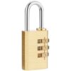 Solid Copper Combination Padlock for Luggage, Gym Locker, Cabinet Door, and Home Use