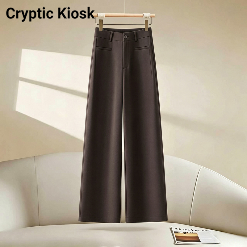 Cryptic Kiosk Drapey Straight-Leg Pants for Women, 2026 Autumn New Style, Loose, Slimming, Versatile Wide-Leg Pants Cryptic Kiosk Drapey Straight-Leg Pants for Women, 2026 Autumn New Style, Loose, Slimming, Versatile Wide-Leg Pants