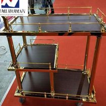 Hotel titanium gold drink cart European car three-story food delivery cart luxury dessert cart tea cart style cake cart 3