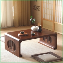 Solid wood kang table bay window table Chinese culture table and chairs tatami coffee table low table ancient paulownia wood guqin table and room table tables and stools