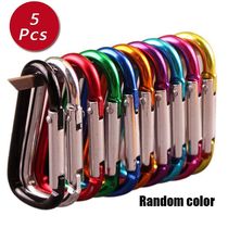 5PCS Random Colors Aluminum Alloy Safety Buckle Keychain