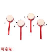 Direct sales Orff musical instrument sheepskin rattle traditional nostalgic double-sided sheepskin wooden plastic rattle custom-made