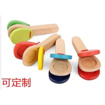 Childrens wooden hand clapper soundboard 0-3 years old infant wooden musical instrument Orff sound clapper music teaching aids toy