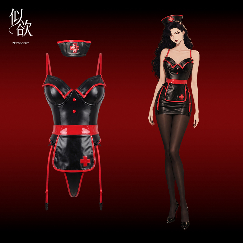 Zerosophy's "Heartbeat Emergency" Nurse Cosplay Jumpsuit Lingerie Set, Halloween Couple Style Zerosophy's "Heartbeat Emergency" Nurse Cosplay Jumpsuit Lingerie Set, Halloween Couple Style