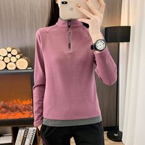 3188 Fleece Sweater Womens Sports Outdoor German Fleece Autumn and Winter Pullover Double-sided Fleece Jacket Cardigan Stand Collar Fleece Jacket