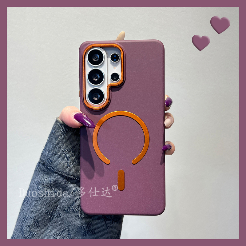 Doshida Suitable for Samsung Galaxy S26 Ultra Phone Case, Light Luxury Metal Orange Large Hole Frame, Anti-Fingerprint Matte Magnetic Full-Cover Ice Rock Ultra-Thin Hard Case, Cherry Red S26 Stylish Shockproof Doshida Suitable for Samsung Galaxy S26 Ultra Phone Case, Light Luxury Metal Orange Large Hole Frame, Anti-Fingerprint Matte Magnetic Full-Cover Ice Rock Ultra-Thin Hard Case, Cherry Red S26 Stylish Shockproof