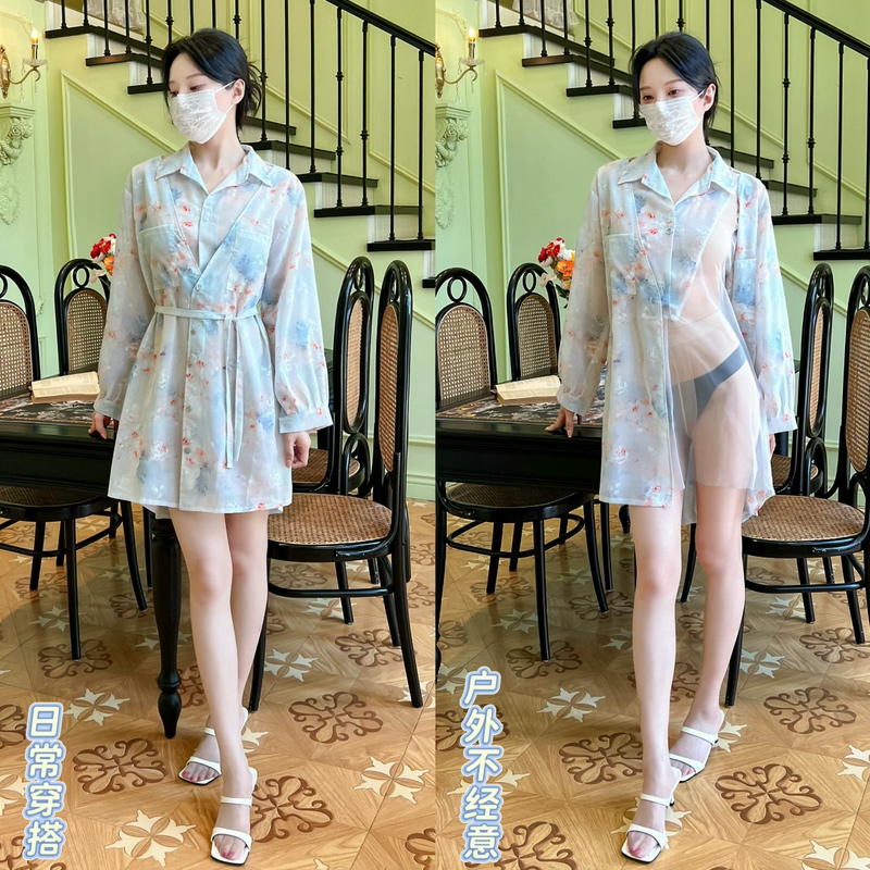 Wife-Like Style Outdoor Dress with a Clever Design, Fake Two-Piece Dress with Long Sleeves, Convenient for Outdoor Dates