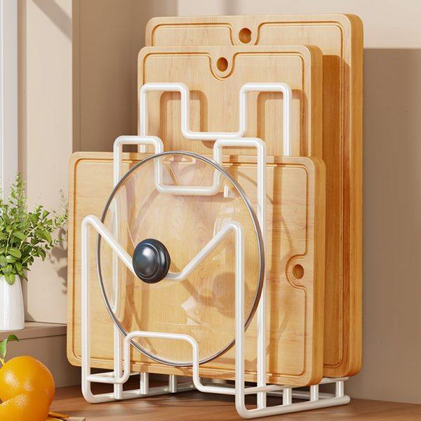 Multifunctional storage rack cutting board rack Countertop rack chopping board pot lid storage rack cutting board placement rack kitchen