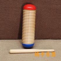 Young teaching Puzzle Red Blue Sand Cylinder Parenting Teaching Aids Sand Cylinder Scraping Hoorf Frog Whistlehorn Children Percussion Instruments
