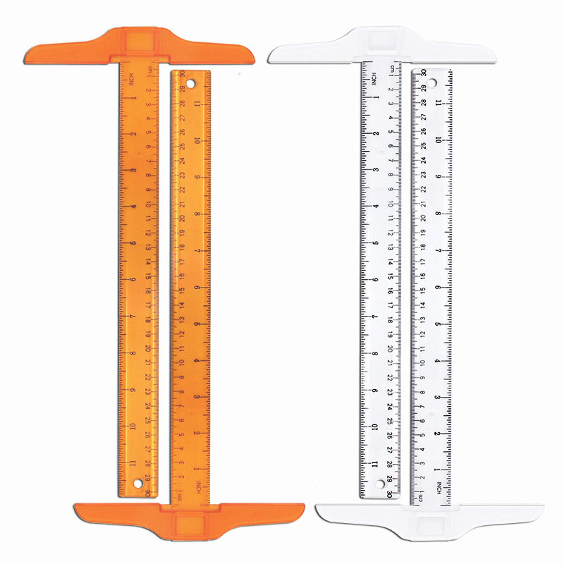 30 cm T-ruler Drawing design ruler 90 degree drawing T-ruler cm inch building right angle parallel line Light cavalry portable