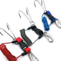 Diving special 316 stainless steel spring rope diving double flow hook double claw hook double flow hook scuba safety tool