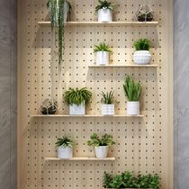 Storage rack entry wall storage rack partition hole board display rack hanging board solid wood entrance wooden custom living room