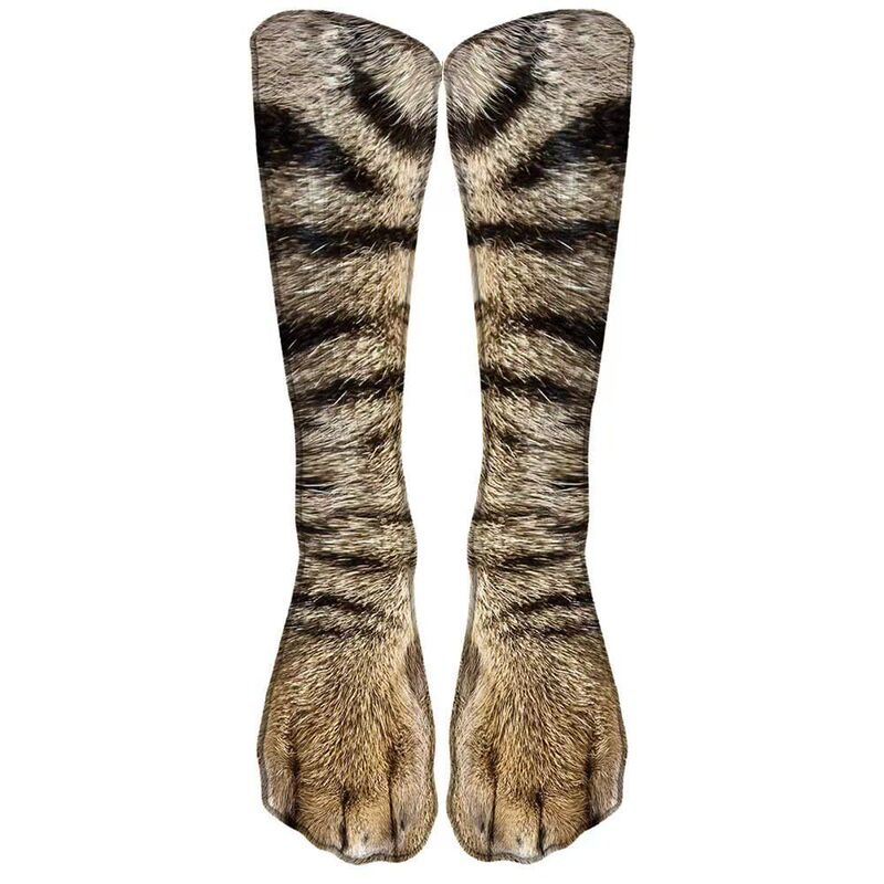 3D Animal Paw Simulation Socks, Cat Paw Socks, Lucky Dog Paw, Tiger, Pig Women's Socks, Mid-Calf Socks, Quirky and Funny Socks