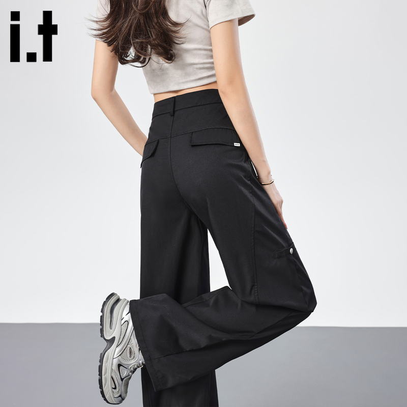 It:Chocoolate Black Quick-Drying Scimitar-Style Cargo Pants for Women, Summer Thin Sun-Protective Slimming Casual Hiking Pants It:Chocoolate Black Quick-Drying Scimitar-Style Cargo Pants for Women, Summer Thin Sun-Protective Slimming Casual Hiking Pants