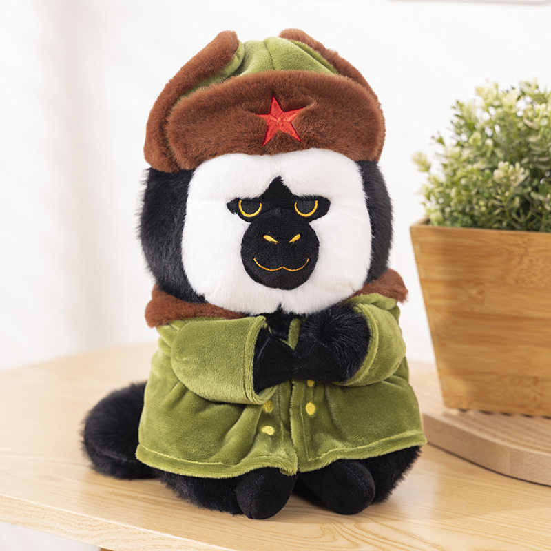 Floral Cotton-Padded Jacket, White-Faced Monk-Faced Monkey Plush Toy, Military Coat, Dudu Monkey Doll, Stuffed Toy, Sleeping Pillow Floral Cotton-Padded Jacket, White-Faced Monk-Faced Monkey Plush Toy, Military Coat, Dudu Monkey Doll, Stuffed Toy, Sleeping Pillow