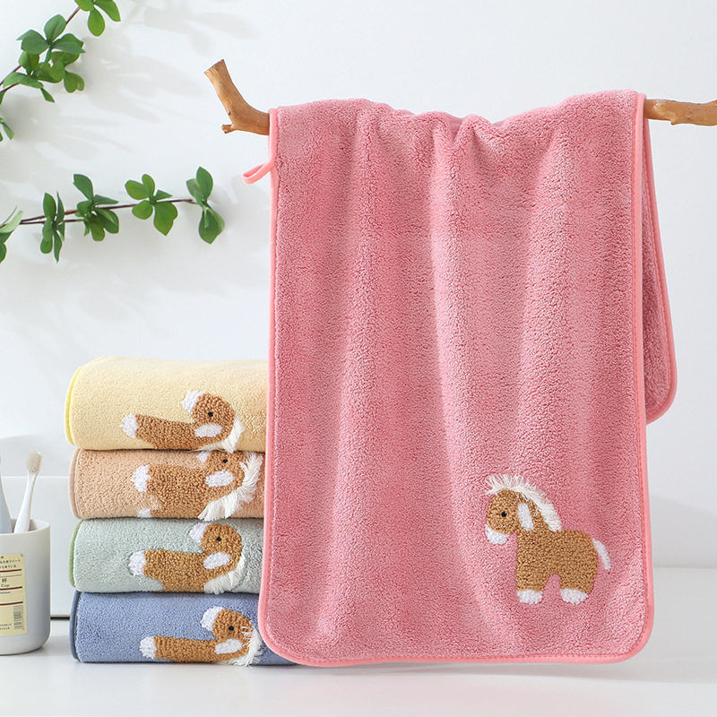 2025 New Model Pony Embroidered Towel Coral Fleece Warp-Knitted Polyester-Nylon Thickened Souvenir Face Towel Cartoon Children's Towel 2025 New Model Pony Embroidered Towel Coral Fleece Warp-Knitted Polyester-Nylon Thickened Souvenir Face Towel Cartoon Children's Towel