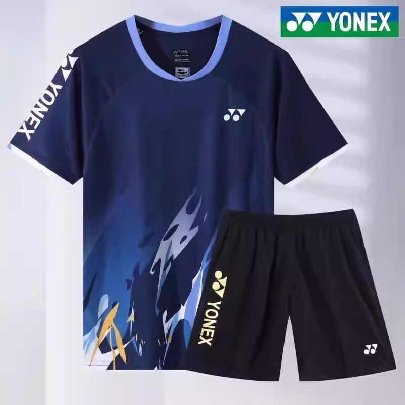 YONEX New Badminton Uniforms for Summer, Men's and Women's Adult and Children's Clothing, Yy Training Tennis Suits, Customized