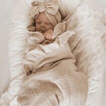 INS Ruffled Muslin Baby Swaddle Blankets for New Born Infant