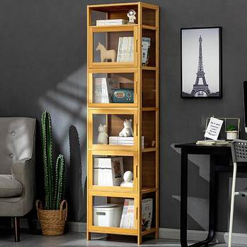 Bookshelf floor-standing bookcase children's simple living room household storage cabinet bedroom storage cabinet solid wood multi-layer