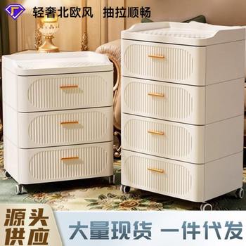Multi-layer plastic storage cabinet storage cabinet installation without installation headboard storage rack for household living room strictly selected drawer storage cabinet
