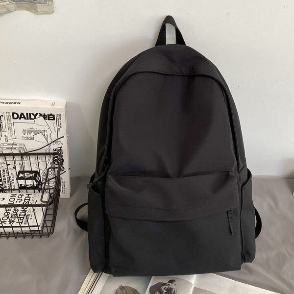 Muji School Bag for Female College Students, Korean Version ins Large Capacity Simple Solid Color Backpack for Junior High and High School Students, Unisex Backpack