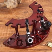 Rosewood semicircular eight-position pipe rack handmade solid wood fan-shaped pipe display bracket multi-position pipe and smoking equipment storage rack