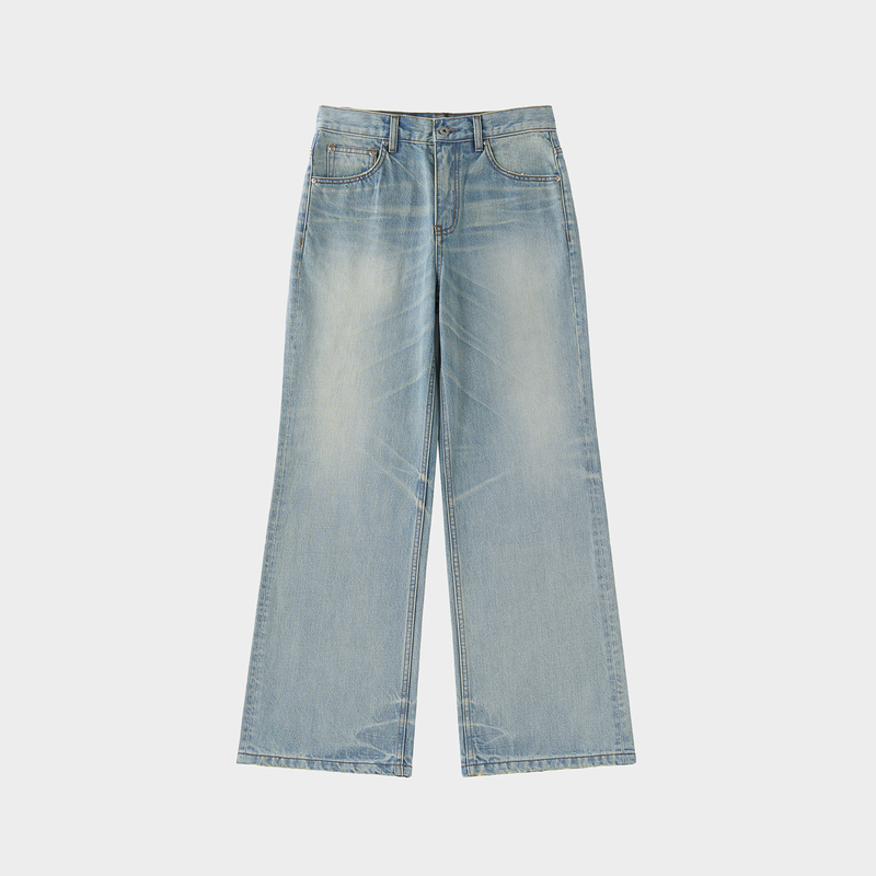 [All Are Family] Amicus Animae American Cone Distressed Washed 63 Light Greenish Blue Jeans
