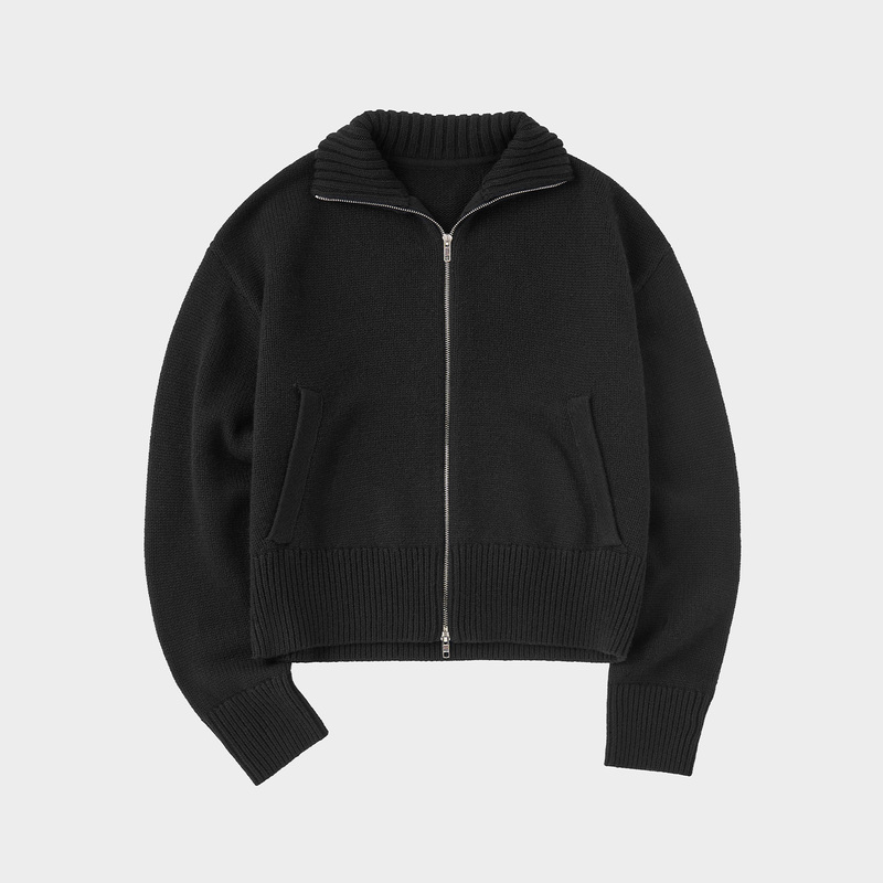 Amicus Animae Wool Stand-Up Collar Zipper Atmospheric Sweater Cardigan