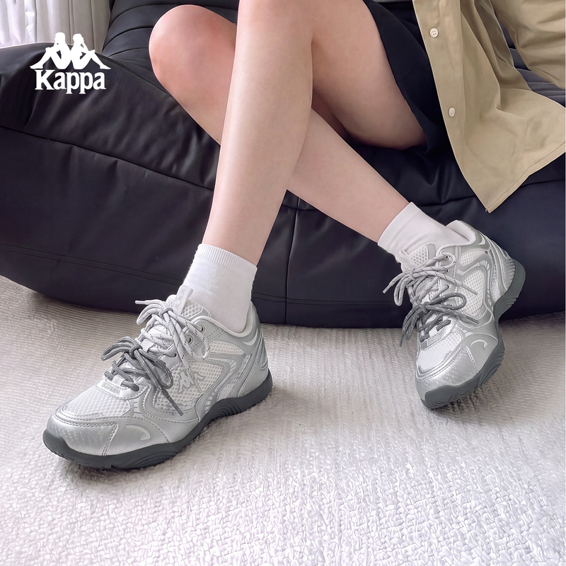 Kappa Silver Training Shoes for Women 2026 New Thin-Soled Sneakers Ballet Style Shoes Autumn Women's Shoes