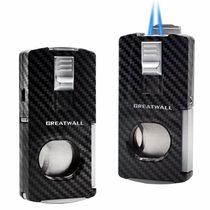 Great Wall Lafuli co-branded multi-functional three-in-one cigar cutter and lighter dual-flame flat hole punch