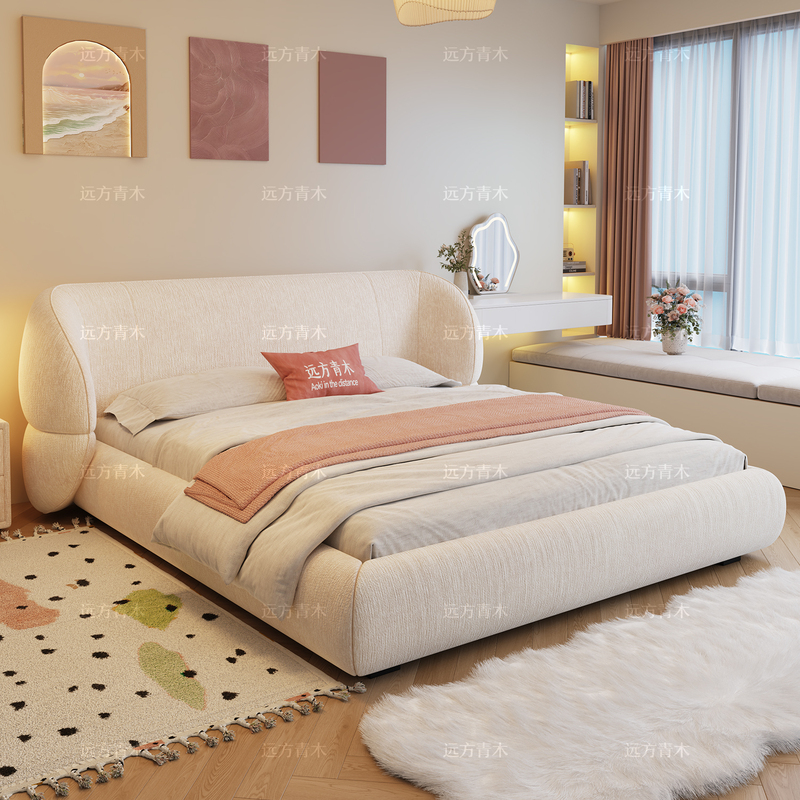 Wabi-Sabi Style Bedroom High-End Elegant High-Box Storage Double Wedding Bed 2026 New Model Cream Style Butterfly Hug Bed Wabi-Sabi Style Bedroom High-End Elegant High-Box Storage Double Wedding Bed 2026 New Model Cream Style Butterfly Hug Bed