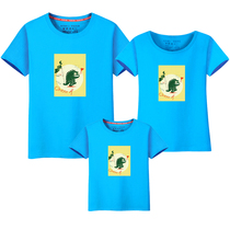 Fried street parent-child dress summer dress a family of three four mother and son mother and daughter family 2021 New Tide ocean air short sleeve t-shirt