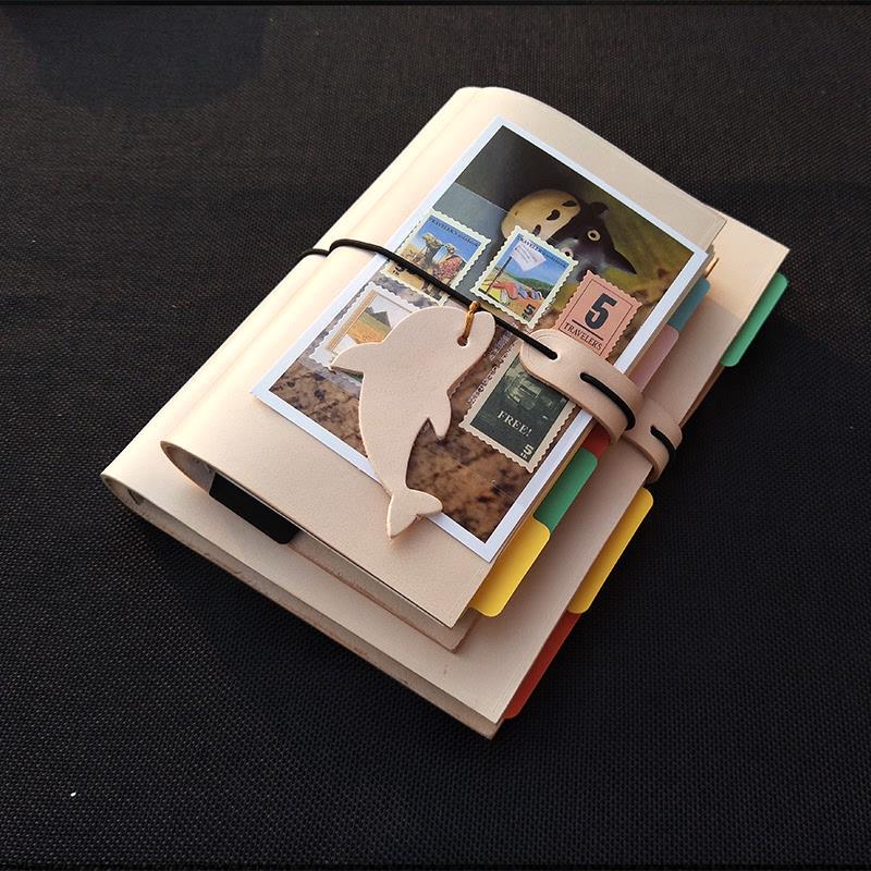Handmade Vegetable-Tanned Leather Tn Notebook 6-Hole Genuine Leather Binder Travel Journal A5 A6 A7 Models Diary Notebook