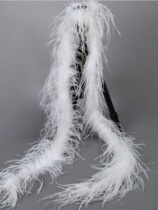 White Color Ostrich Feather Bar Scarf stage Performance Decorative Wool clothing accessories Ostrich Wool 2 m