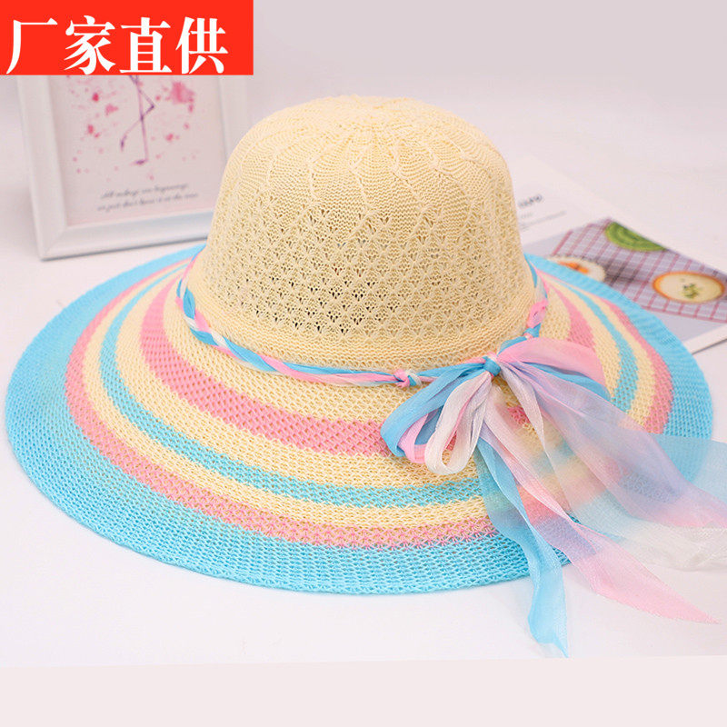 Ground Stall Women's Sun Hat Fashion Shading Hat Practical Hat Tide Middle-aged Lady Hat Sunscreen Manufacturer Grass Hat Summer