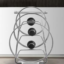 Solid pot lid rack 304 stainless steel kitchen storage rack with water tray Multifunctional wall-mounted hanging rack storage rack