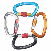 Outdoor carabiner 25KN main lock D-type quick release 7075 aviation aluminum buckle rock climbing equipment hammock safety lock