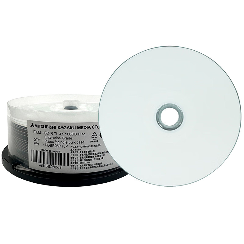 Mitsubishi Nissan Archival-Grade Blu-Ray 100g Blank Disc Bd-R Tl Large-Capacity Printable White Surface Recording Disc