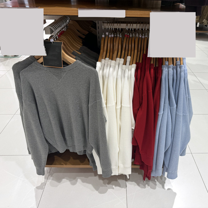 Fitting Room Autumn and Winter New Arrivals Women's and Men's Clothing Soft Cotton Crew Neck Knitwear Casual Sweater 481673