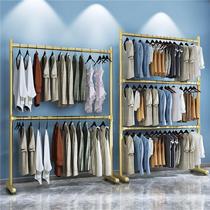 Multi-layer coat rack folding movable clothes drying rack double-layer lifting balcony hanging clothes drying rack household clothes hanging artifact