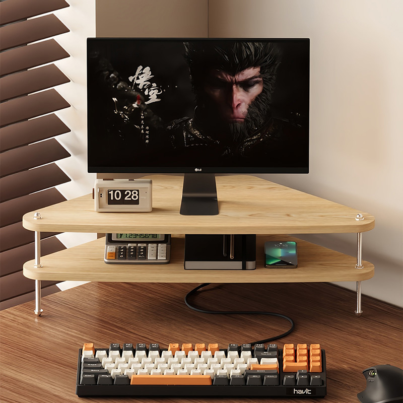 Office Desktop Storage Rack, Computer Riser, Workstation Organizer, Triangular Storage Rack, Monitor Heightening Support Stand