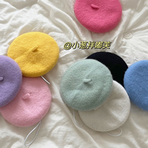 Ins style colorful literary style breathable pet beret painter doll toy pet hat dog cat headwear small hat