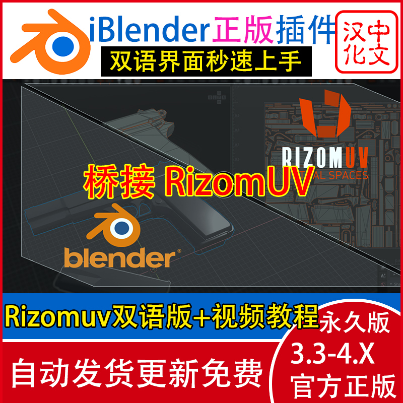 Blender Plugin Rizomuv Bridge 3.21 Ultimate Bridge Edition for Object Transfer and Uv Editing Interoperability