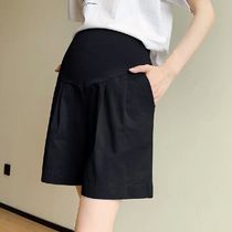 Summer Casual Cotton Maternity Shorts Wide Leg Loose Straigh
