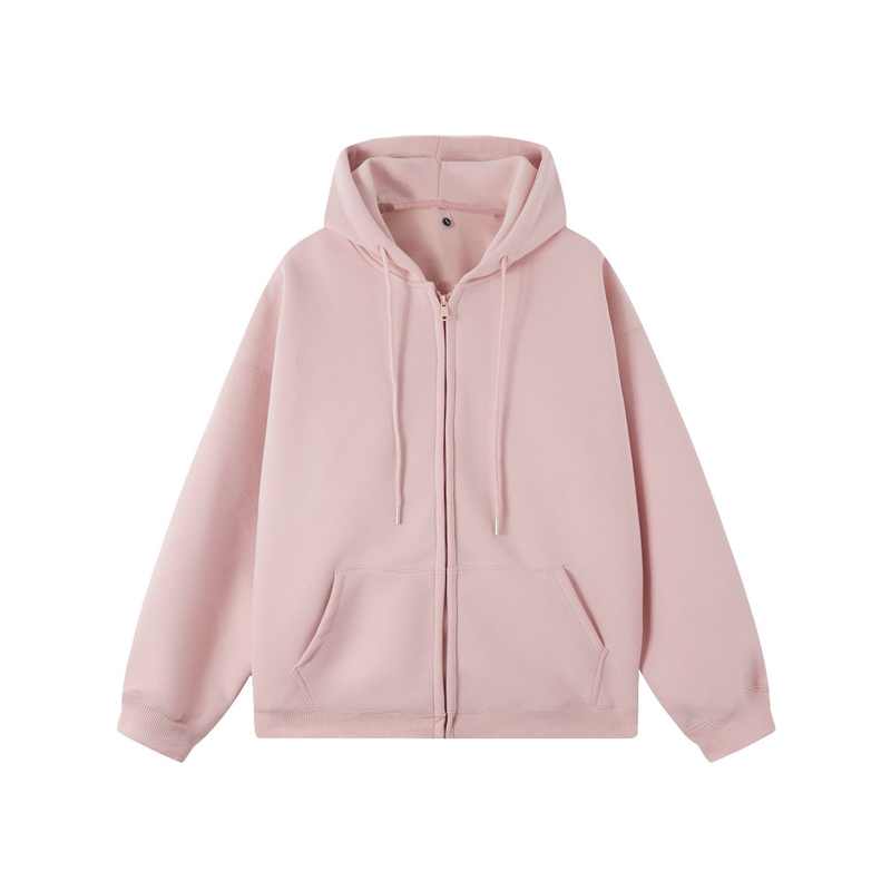 Negp American-Style Simple Solid Color Retro American Casual Sweatshirt Cardigan Unisex Textured Hooded Jacket